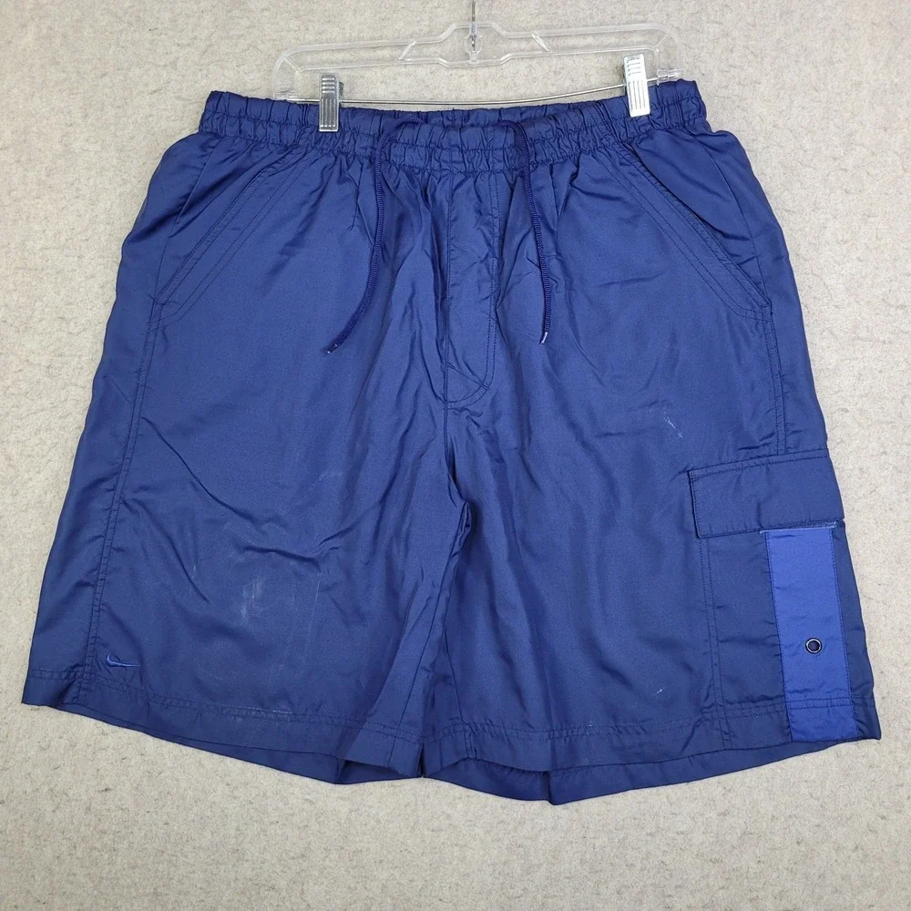Vintage Nike Swimming Shorts Mens XL Blue Lined 9